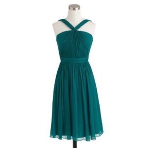 JCrew Sinclair Chiffon Dress - Deep Blue